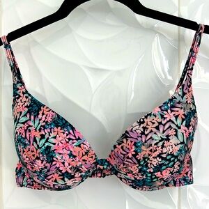 Floral push-up bikini top adjustable straps small